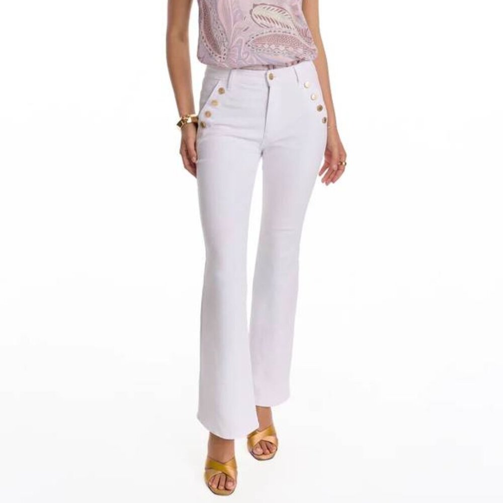 NEW THE NOLI SHOP Women's Allegra Bootcut Jeans White Size 29